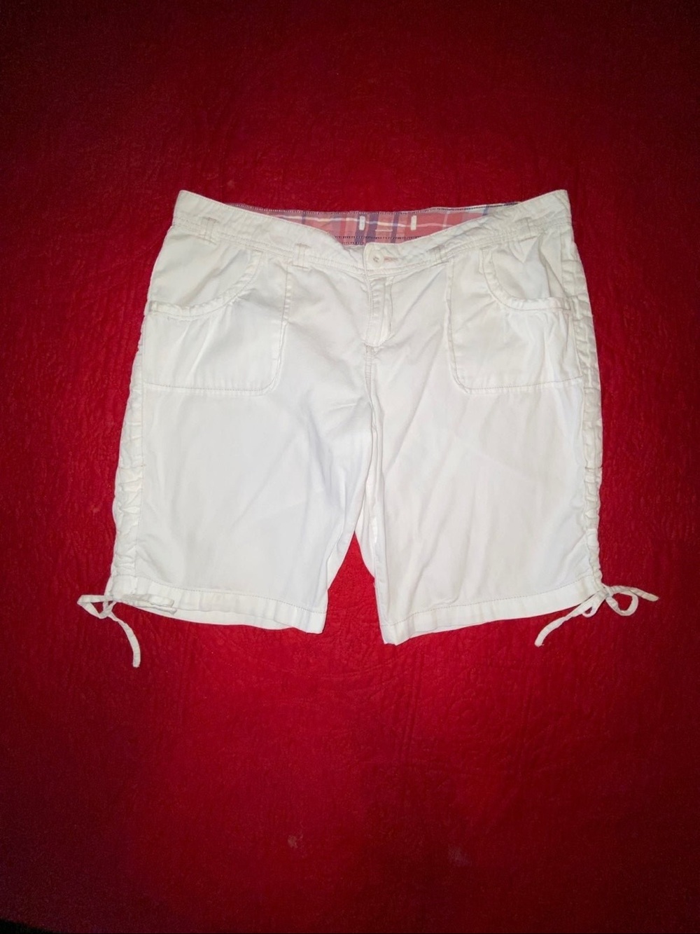 4/$20 Calvin Klein White Drawstring Side-Ruched so can wear scrunched